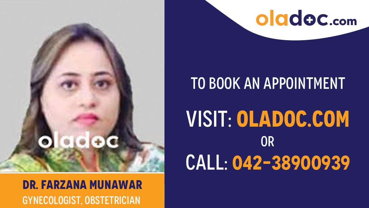 Book appointment with  Dr. Farzana Munawar-best Gynecologist  Karachi