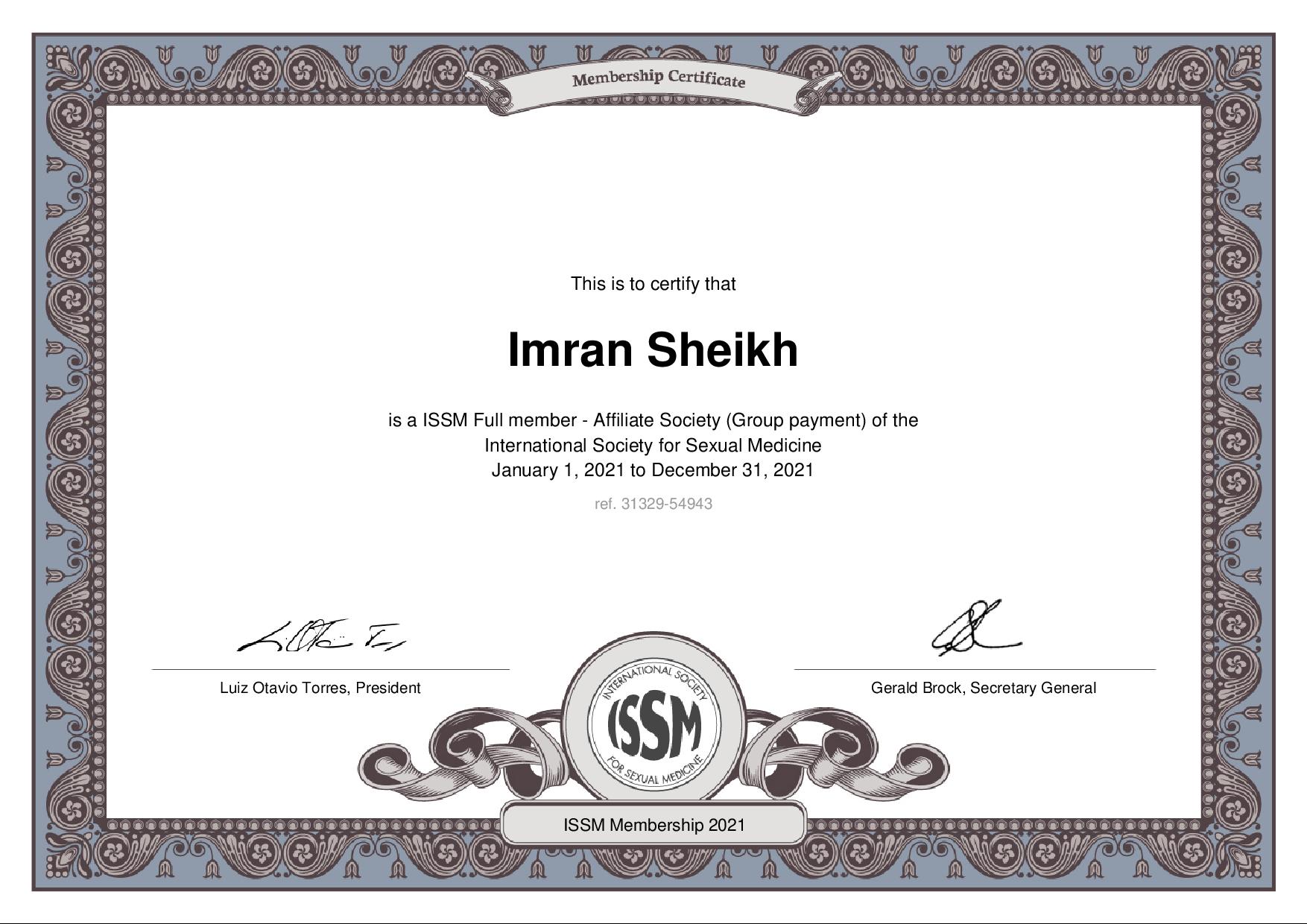 ISSM-Certificate-of-Dr. Muhammad Imran Sheikh