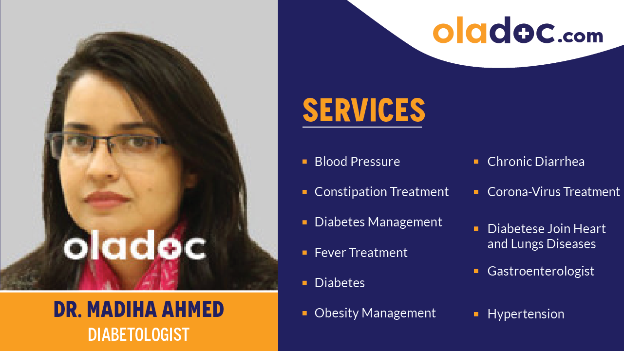 Dr. Madiha Ahmed - Diabetologist at Islamabad Specialists Clinic (Blue ...