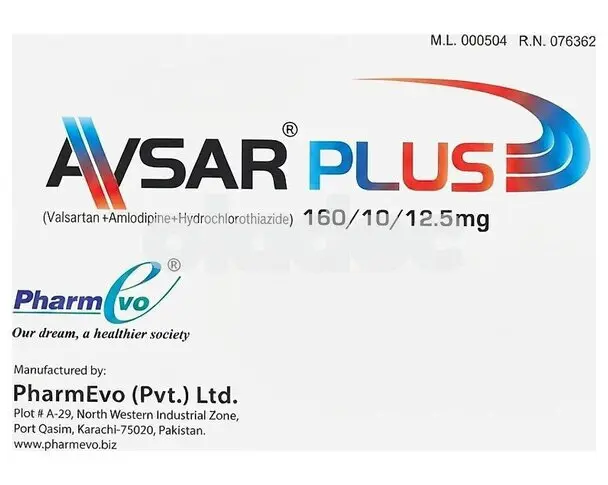 Avsar Plus Tablet 160mg/10mg/12.5mg