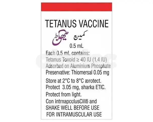 Tetanus Toxoid Vaccine Injection 0.5ml